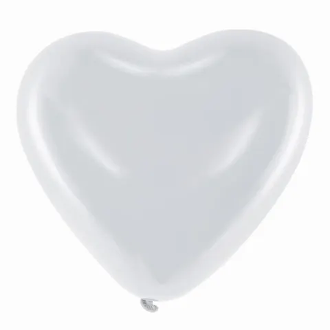 Balony serca białe 23 cm 10 cali 100 szt