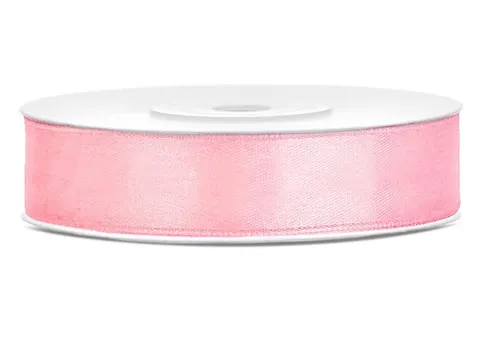 Tasiemka satynowa jasnoróżowa 12 mm x 25 m