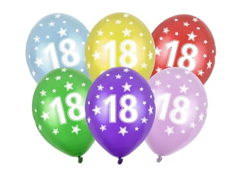 Balony na 18 urodziny 30 cm 14 cali 6 szt