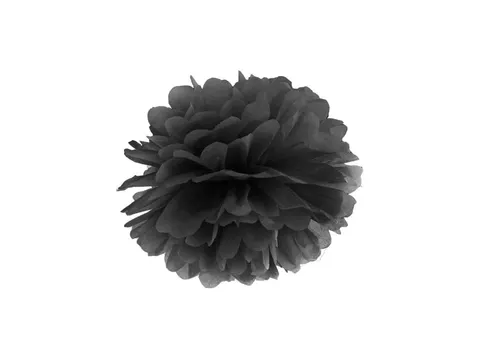 Pompon z bibuły czarny 25 cm