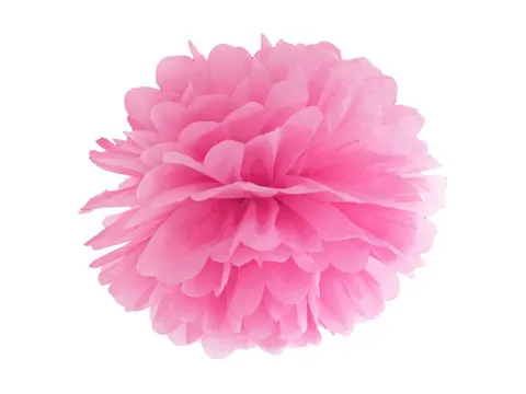 Pompon z bibuły różowy 35 cm