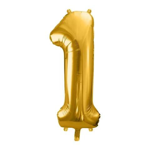 Balon foliowy cyfra 1 złoty 85 cm