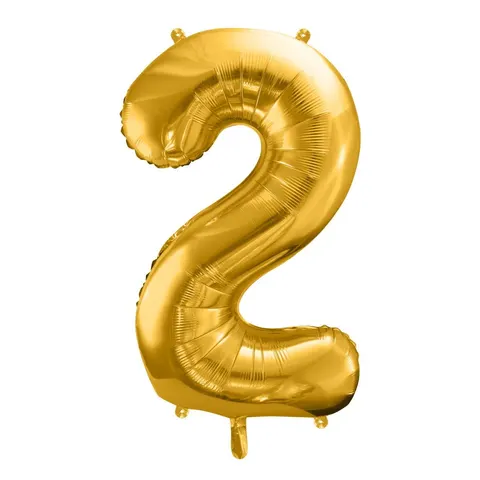 Balon foliowy cyfra 2 złoty 85 cm