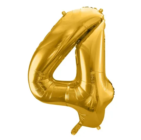 Balon foliowy cyfra 4 złoty 85 cm