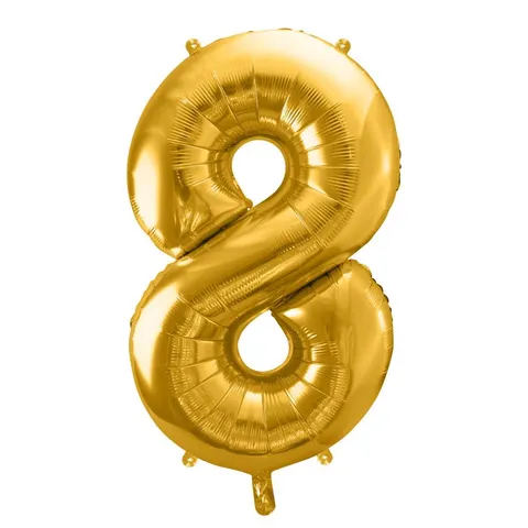 Balon foliowy cyfra 8 złoty 85 cm