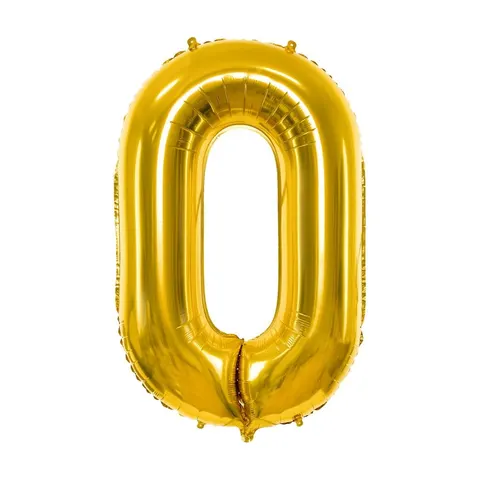 Balon foliowy cyfra 0 złoty 85 cm