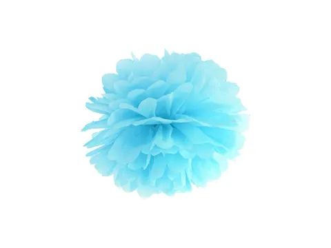 Pompon z bibuły błękitny 25 cm