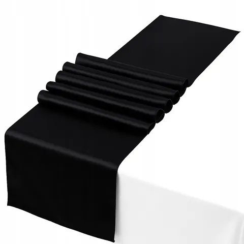 Satyna dekoracyjna czarna 36 cm x 9 m