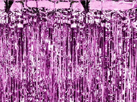 Kurtyna dekoracyjna lameta purpurowa 90 cm x 250 cm