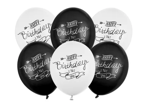 Balony urodzinowe Happy Birthday pastelowe 30 cm 14 cali 6 szt