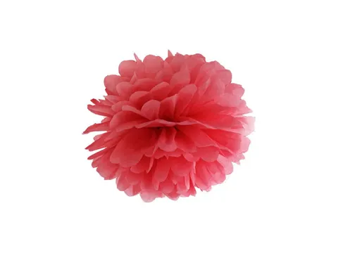 Pompon z bibuły czerwony 25 cm