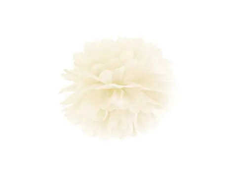 Pompon z bibuły kremowy 25 cm