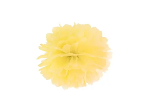 Pompon z bibuły żółty 25 cm