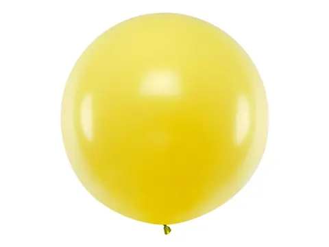 Balon gigant okrągły żółty pastelowy 100 cm PartyDeco