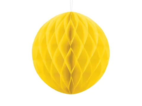 Kula bibułowa Honeycomb żółta 30 cm