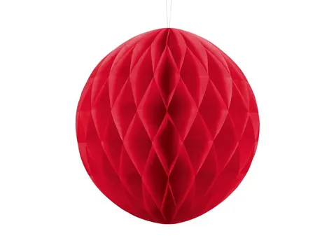 Kula bibułowa Honeycomb czerwona 30 cm