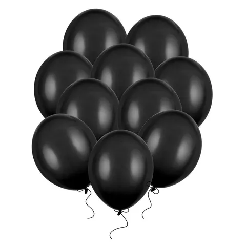 Balony czarne pastelowe 27 cm 12 cali 50 szt PartyDeco