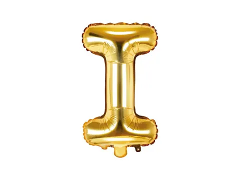 Balon foliowy litera I złoty 35 cm