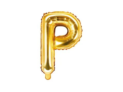 Balon foliowy litera P złoty 35 cm