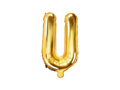 Balon foliowy litera U złoty 35 cm
