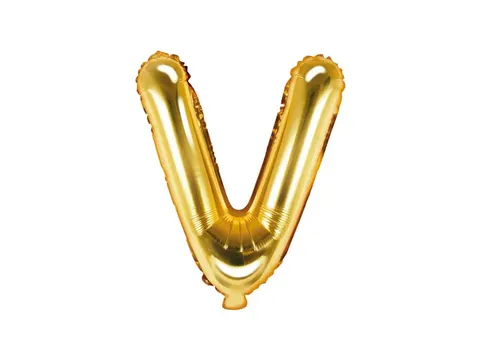 Balon foliowy litera V złoty 35 cm
