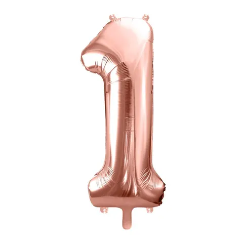 Balon foliowy cyfra 1 różowe złoto 85 cm