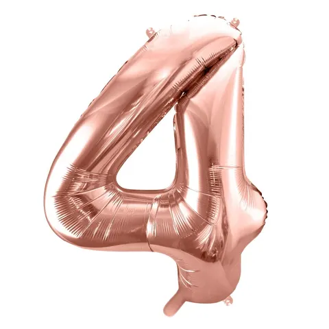 Balon foliowy cyfra 4 różowe złoto 85 cm