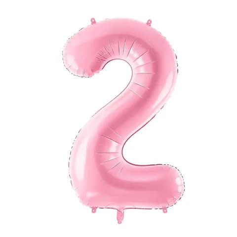 Balon foliowy cyfra 2 różowy 85 cm