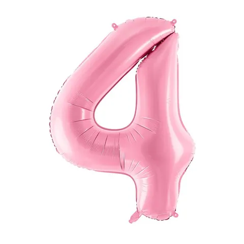 Balon foliowy cyfra 4 różowy 85 cm