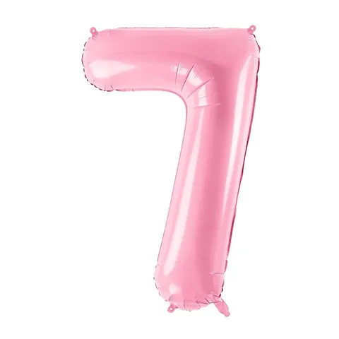 Balon foliowy cyfra 7 różowy 85 cm
