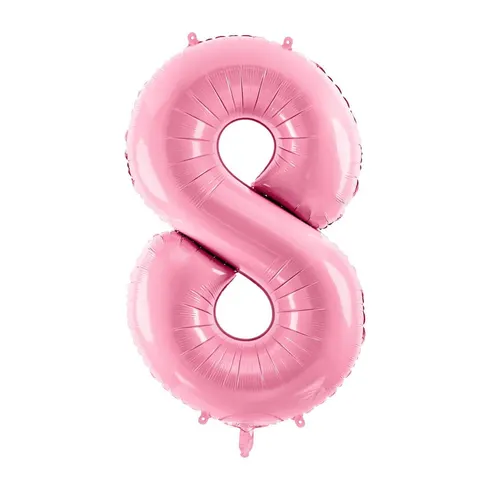 Balon foliowy cyfra 8 różowy 85 cm