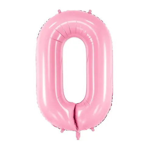Balon foliowy cyfra 0 różowy 85 cm