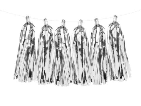 Girlanda frędzle srebrna 150 cm