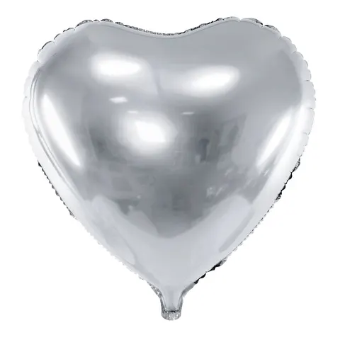 Balon foliowy serce srebrny 45 cm