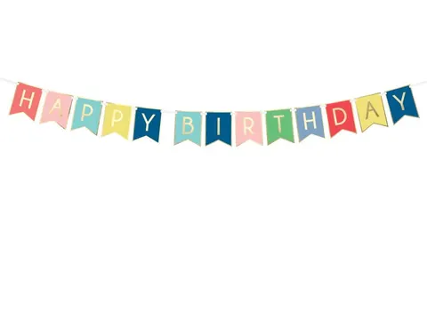 Baner urodzinowy happy birthday kolorowy 175 cm