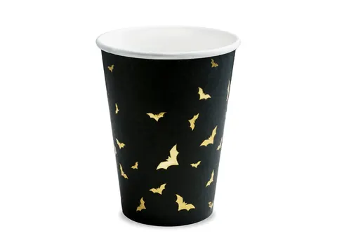 Kubeczki papierowe na Halloween nietoperze 220 ml 6 szt