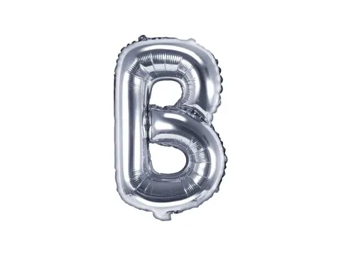 Balon foliowy litera B srebrny 35 cm