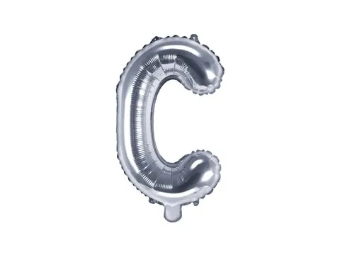 Balon foliowy litera C srebrny 35 cm