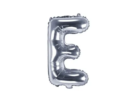 Balon foliowy litera E srebrny 35 cm