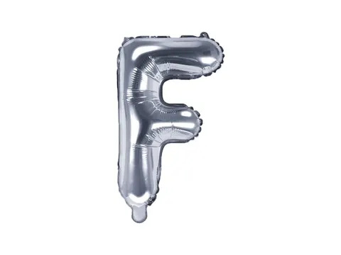 Balon foliowy litera F srebrny 35 cm