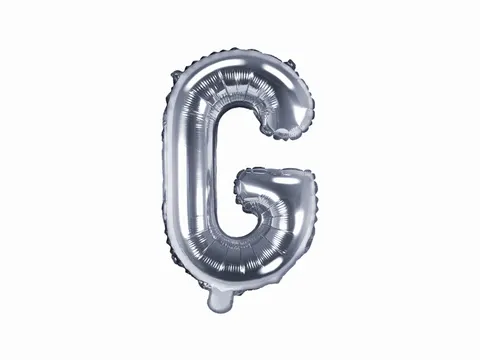 Balon foliowy litera G srebrny 35 cm