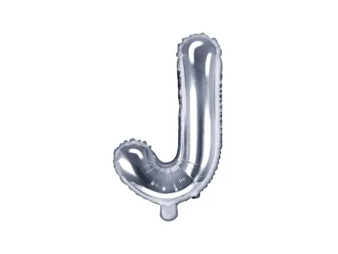 Balon foliowy litera J srebrny 35 cm