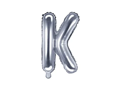 Balon foliowy litera K srebrny 35 cm