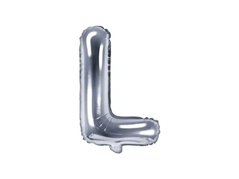 Balon foliowy litera L srebrny 35 cm