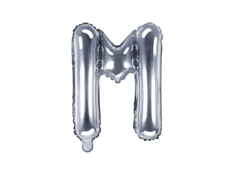 Balon foliowy litera M srebrny 35 cm