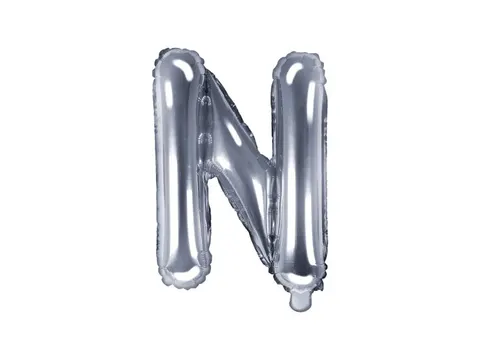 Balon foliowy litera N srebrny 35 cm