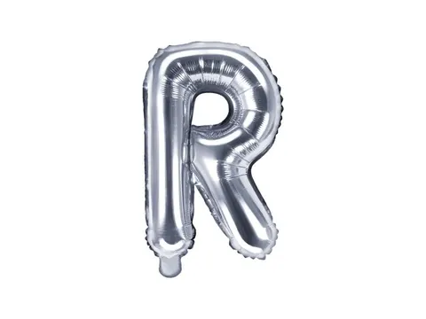 Balon foliowy litera R srebrny 35 cm