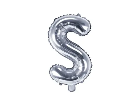 Balon foliowy litera S srebrny 35 cm