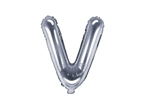 Balon foliowy litera V srebrny 35 cm