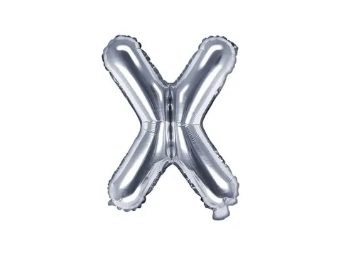 Balon foliowy litera X srebrny 35 cm